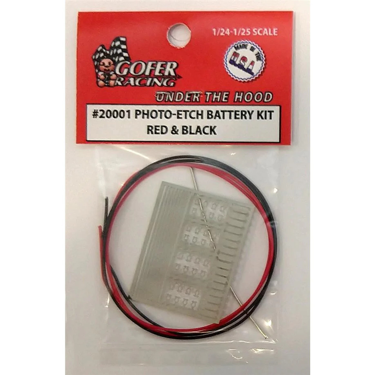 Gofer Racing Battery Kit Photo Etch Red + Black