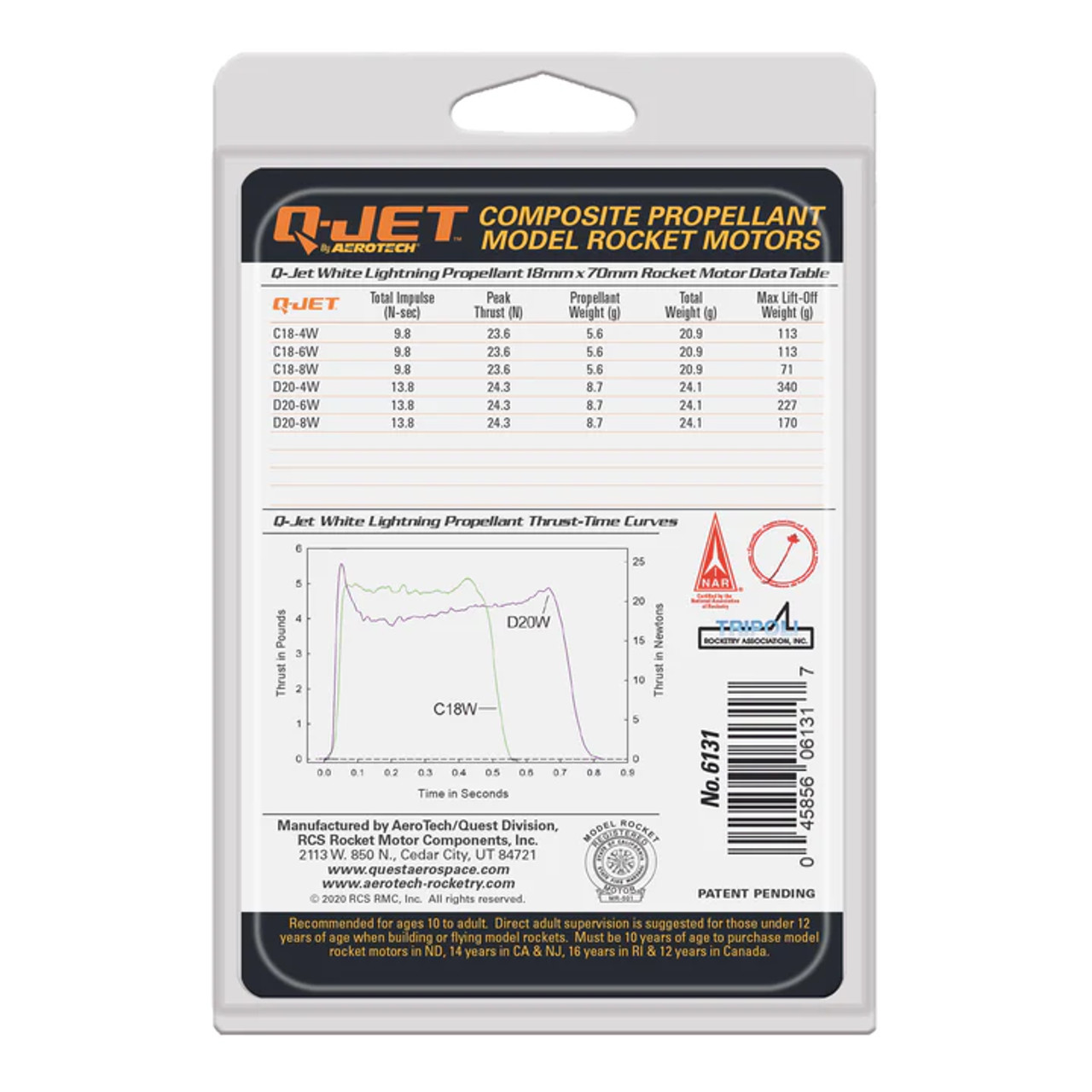 Quest Q-Jet C18-6W White Lightning Complete 2-Motor Launch Pack - Q6126