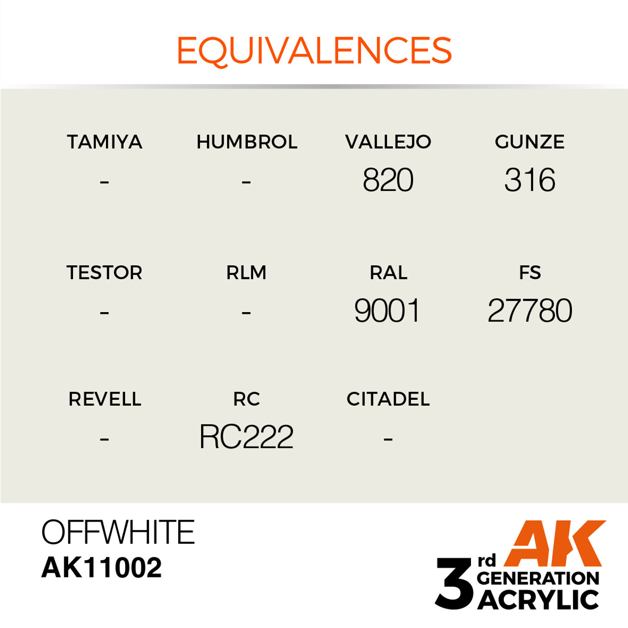 AK Interactive 3G Acrylic Off-White 17ml