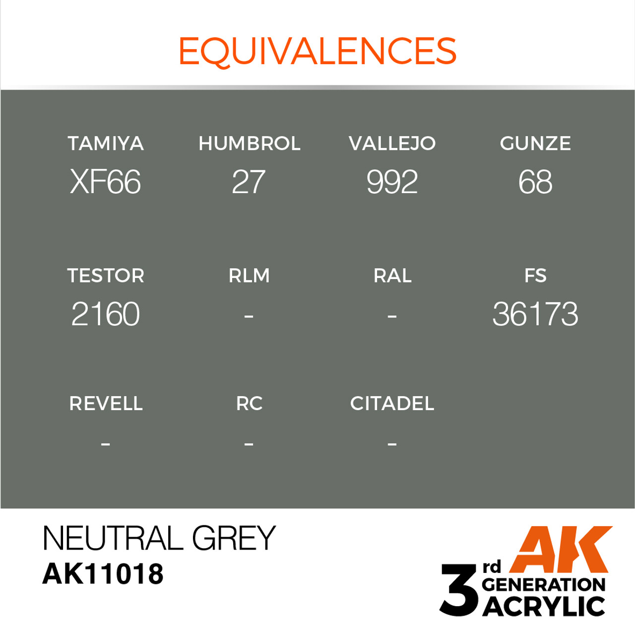 AK Interactive 3G Acrylic Neutral Grey 17ml