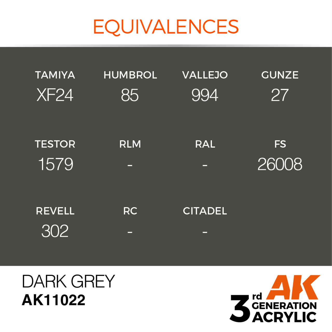 AK Interactive 3G Acrylic Dark Grey 17ml