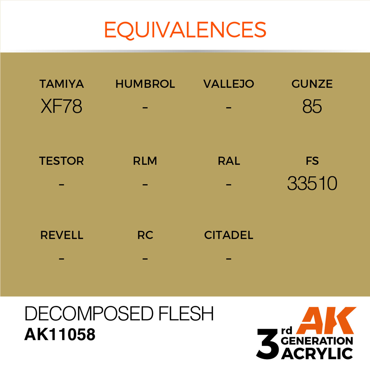 AK Interactive 3G Acrylic Decomposed Flesh 17ml