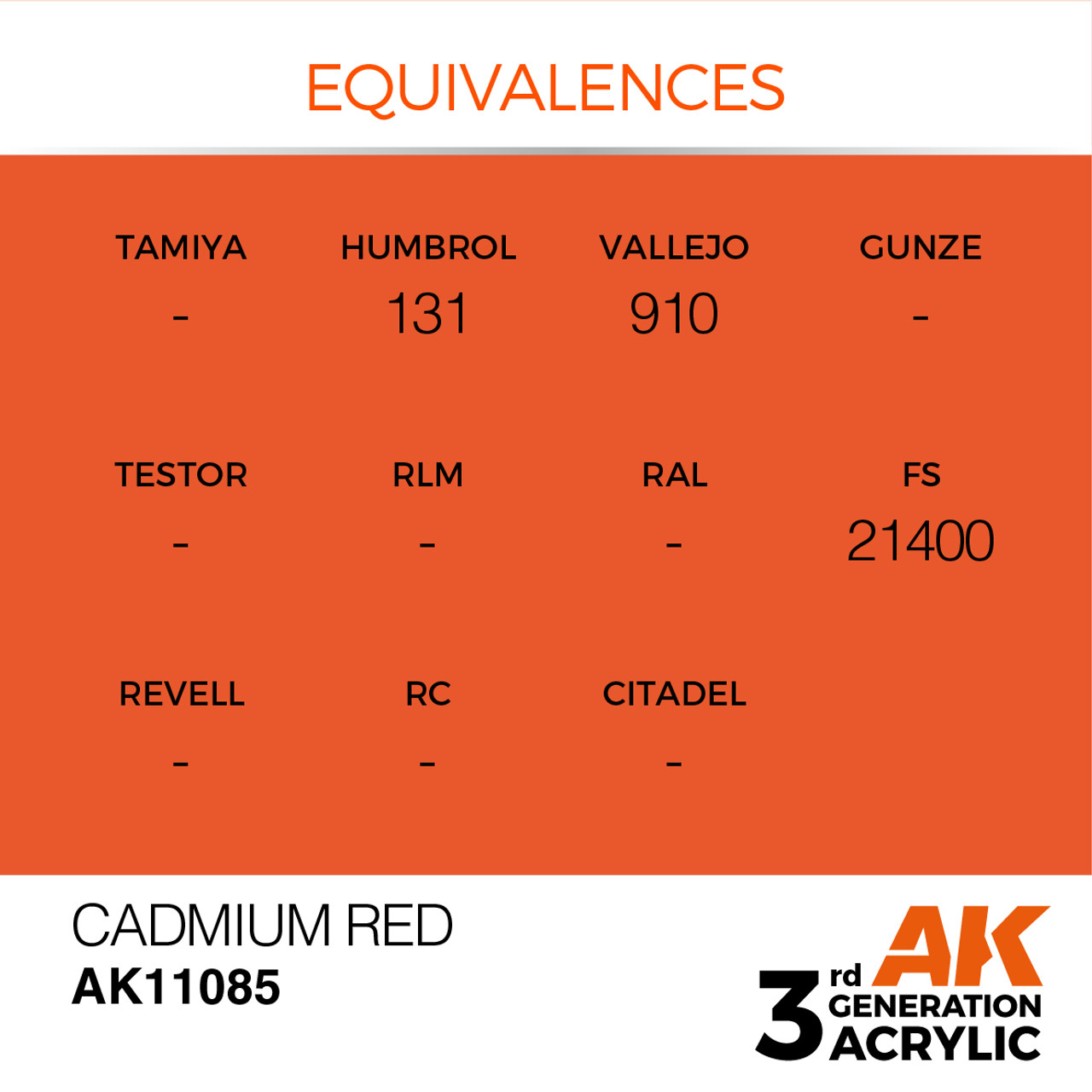 AK Interactive 3G Acrylic Cadmium Red 17ml