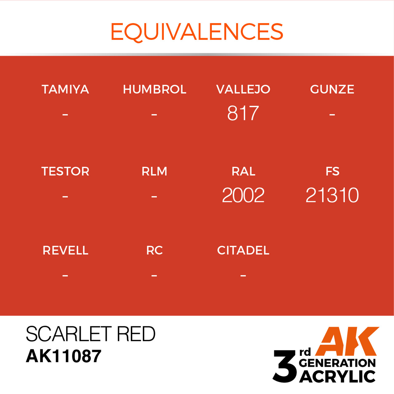 AK Interactive 3G Acrylic Scarlet Red 17ml