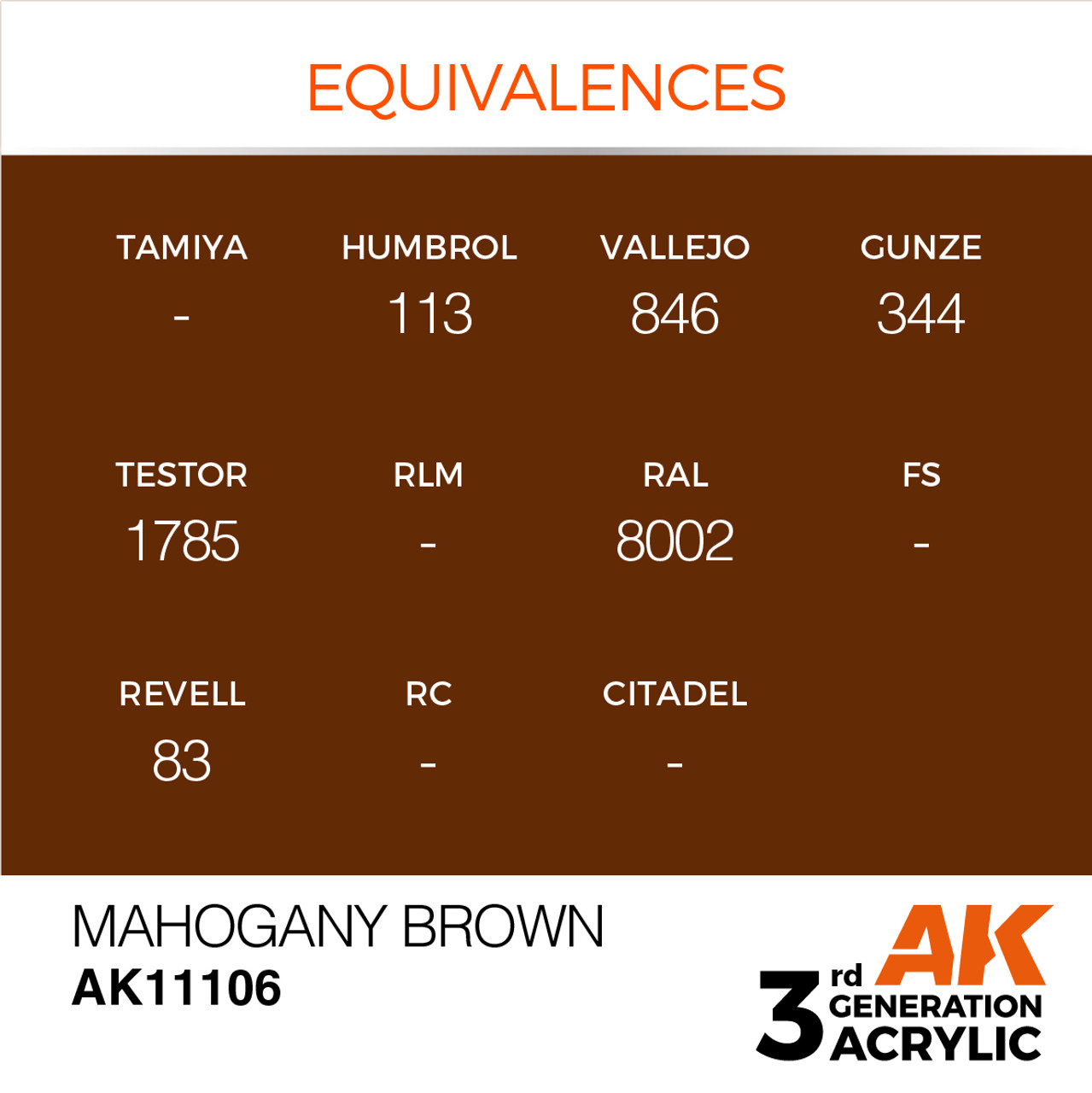 AK Interactive 3G Acrylic Mahogany Brown 17ml