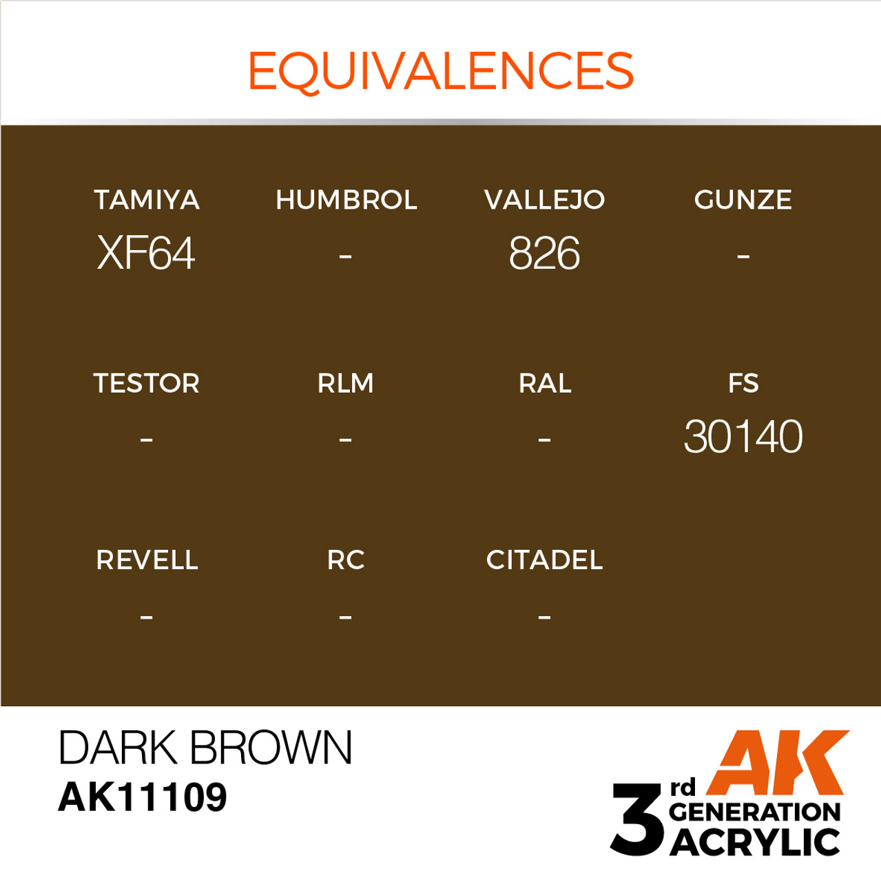 AK Interactive 3G Acrylic Dark Brown 17ml