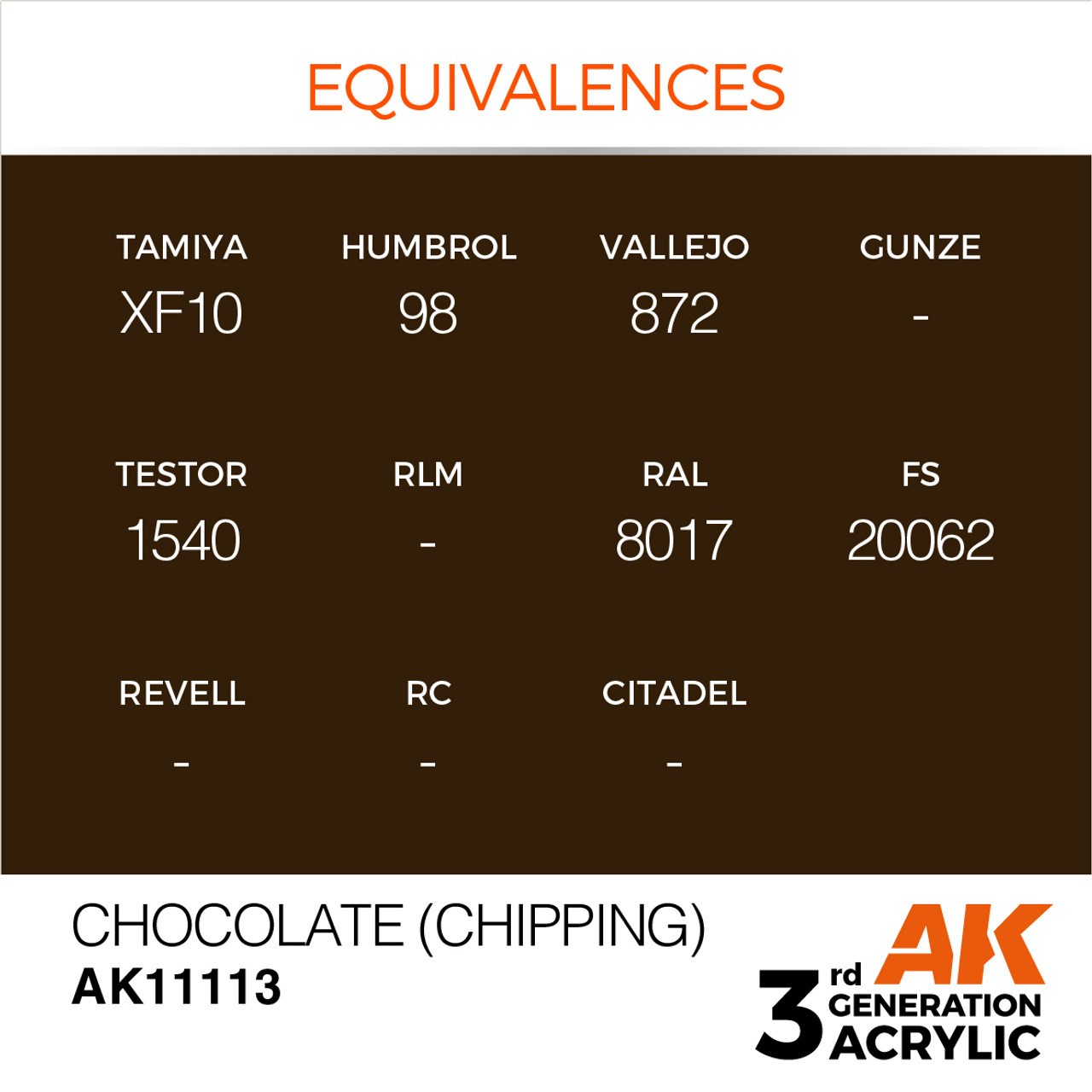 AK Interactive 3G Acrylic Chocolate (Chipping) 17ml