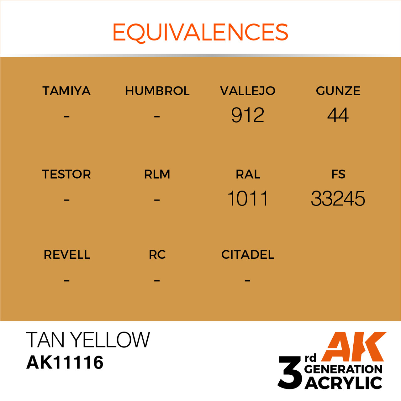 AK Interactive 3G Acrylic Tan Yellow 17ml