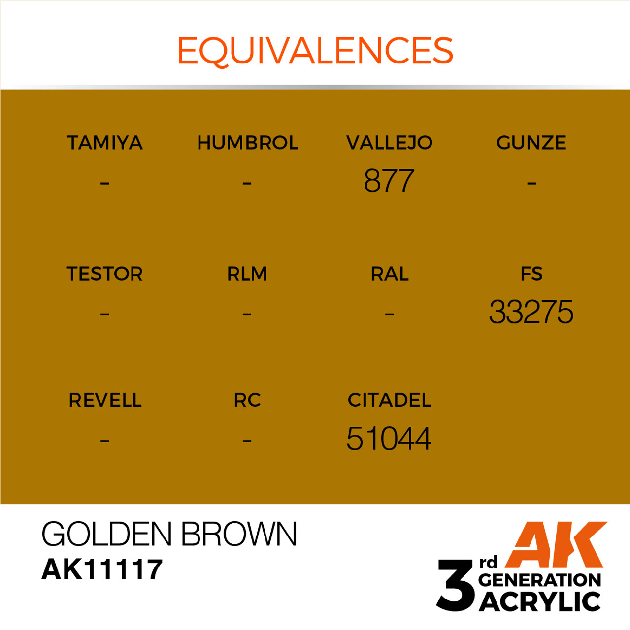 AK Interactive 3G Acrylic Golden Brown 17ml
