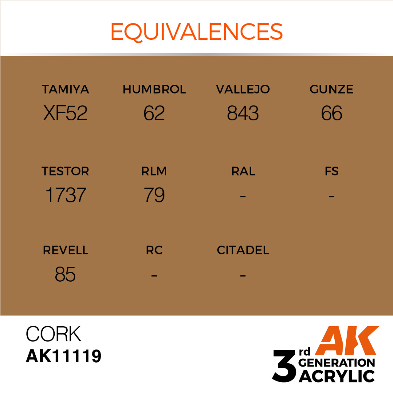 AK Interactive 3G Acrylic Cork 17ml