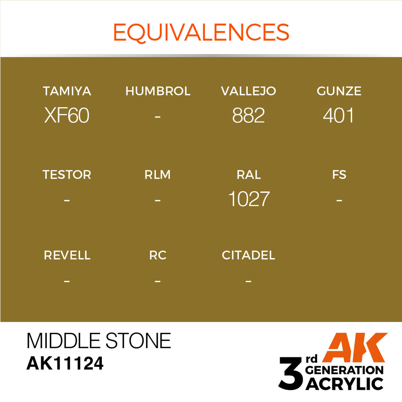 AK Interactive 3G Acrylic Middle Stone 17ml