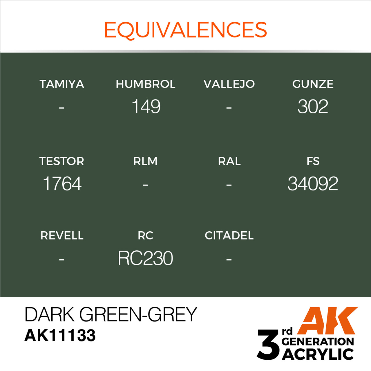 AK Interactive 3G Acrylic Dark Green-Grey 17ml