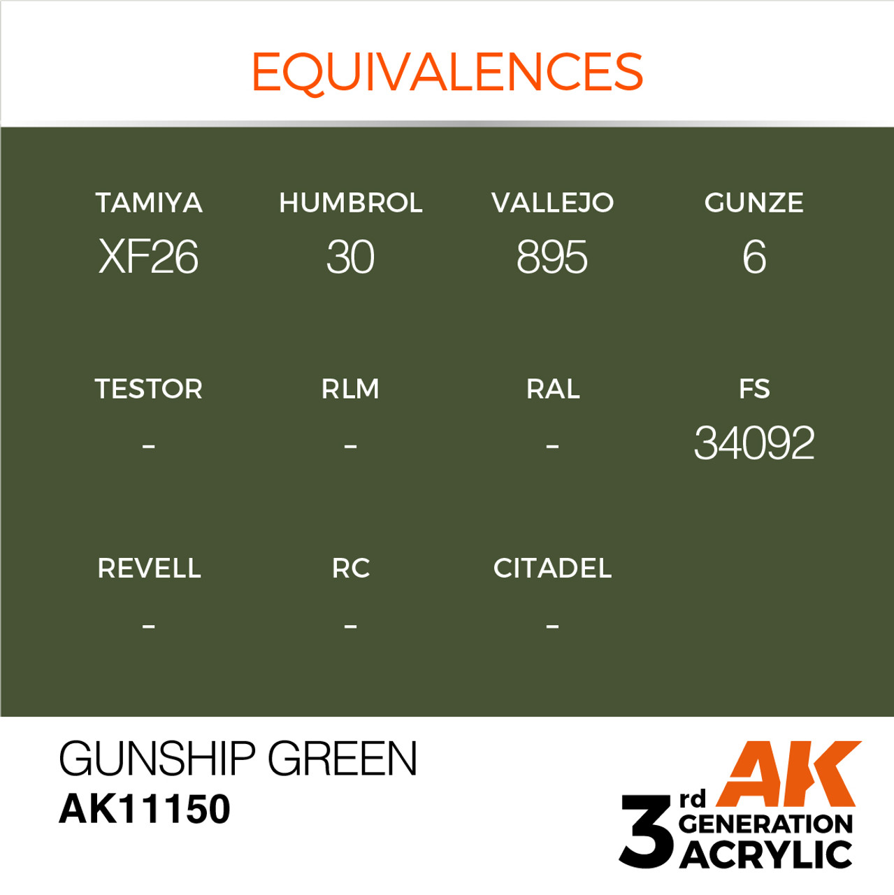 AK Interactive 3G Acrylic Gunship Green 17ml