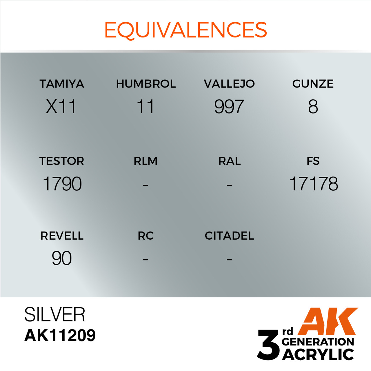 AK Interactive 3G Acrylic Silver 17ml