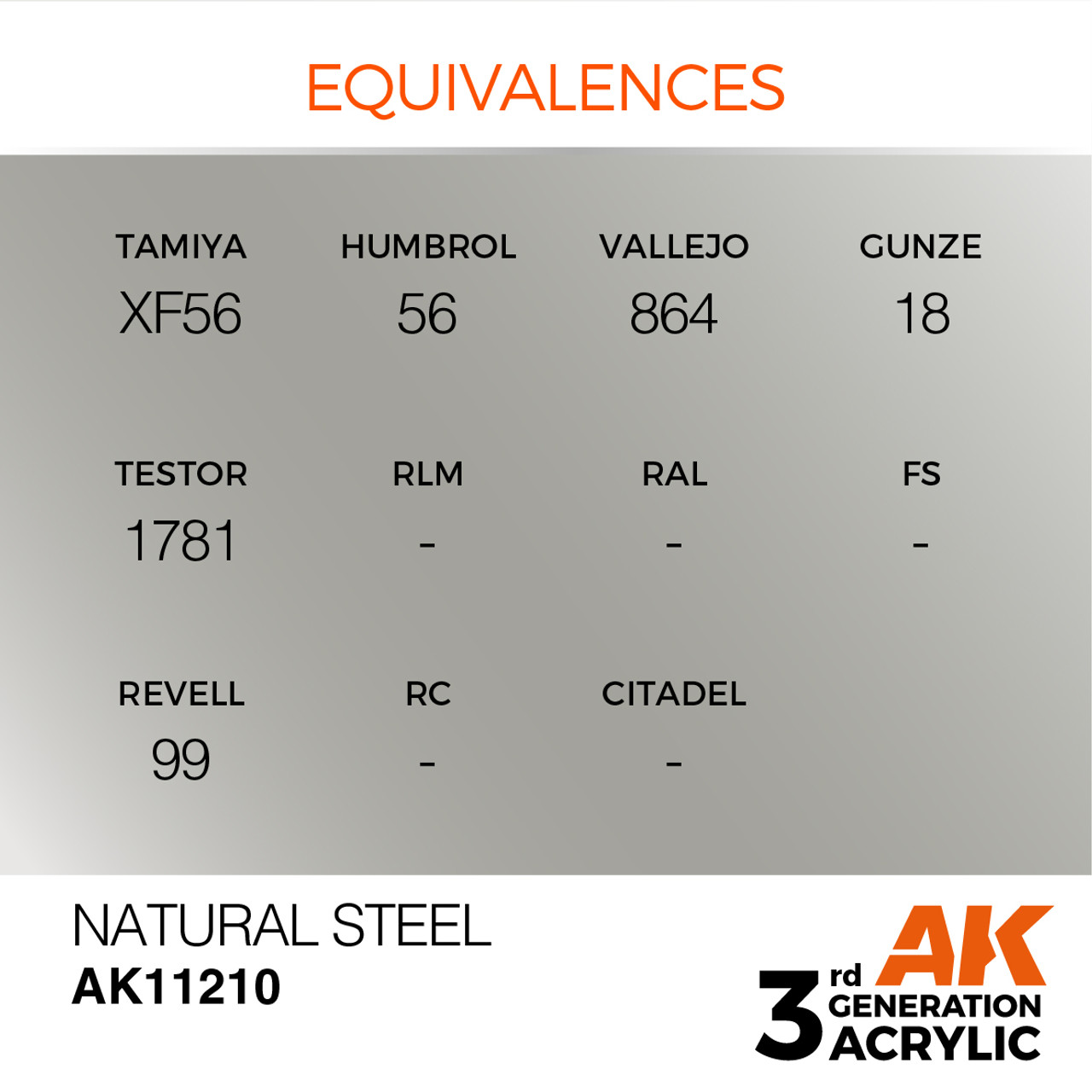 AK Interactive 3G Acrylic Natural Steel 17ml