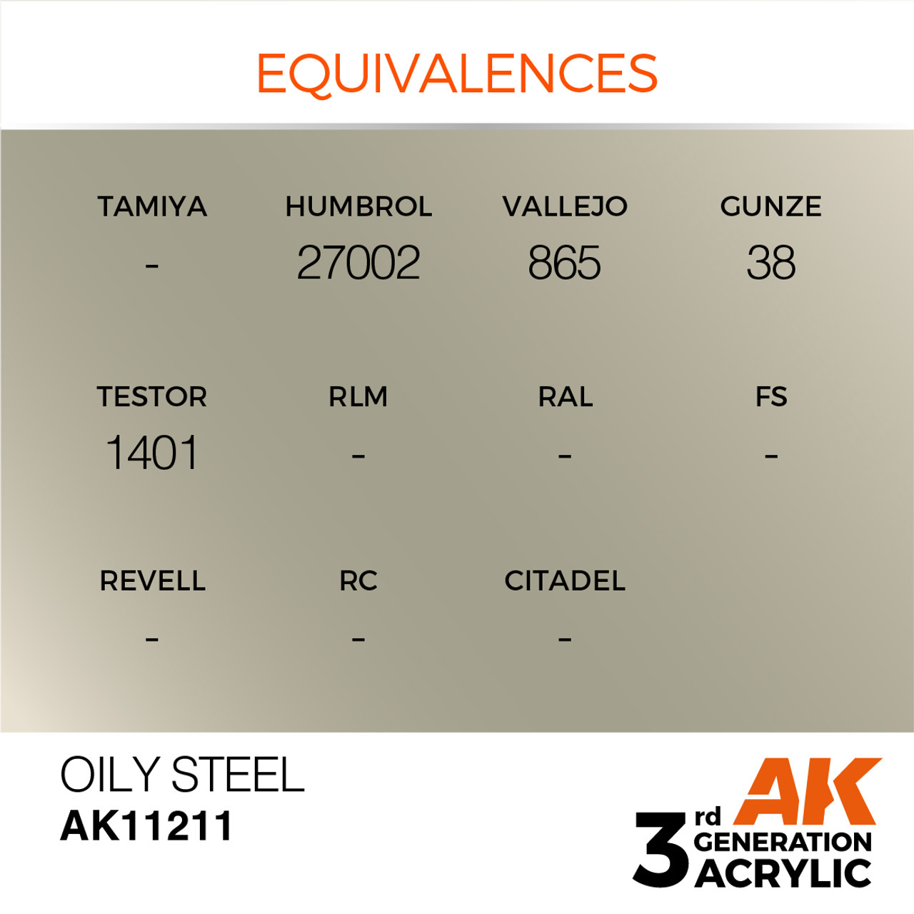 AK Interactive 3G Acrylic Oily Steel 17ml