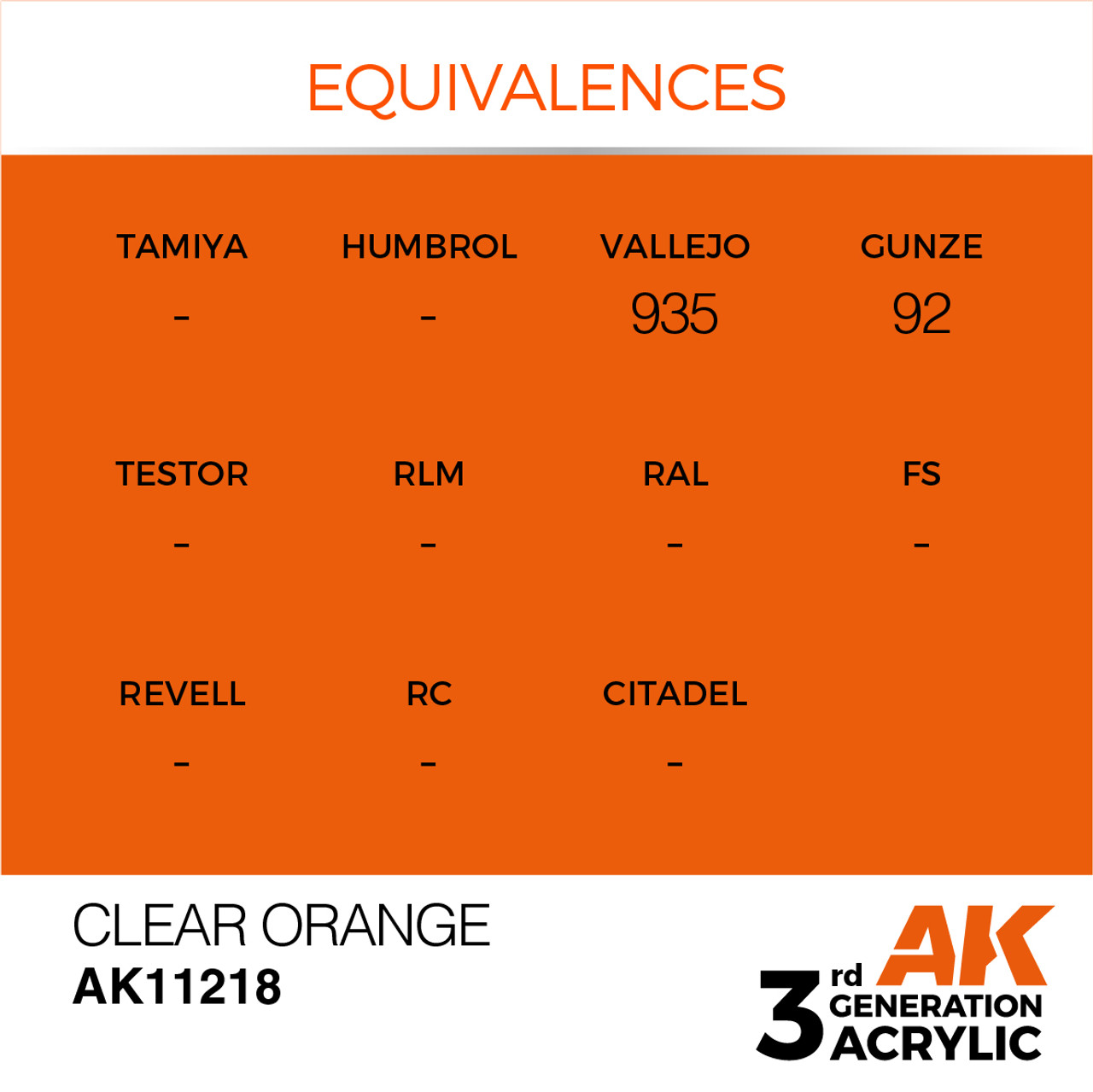 AK Interactive 3G Acrylic Clear Orange 17ml