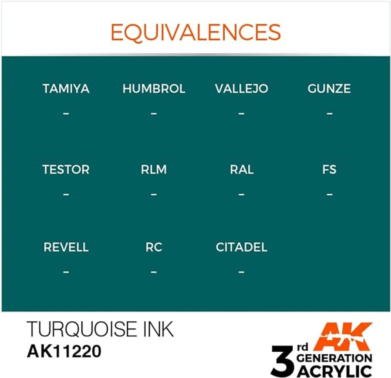 AK Interactive 3G Acrylic Turquoise INK 17ml