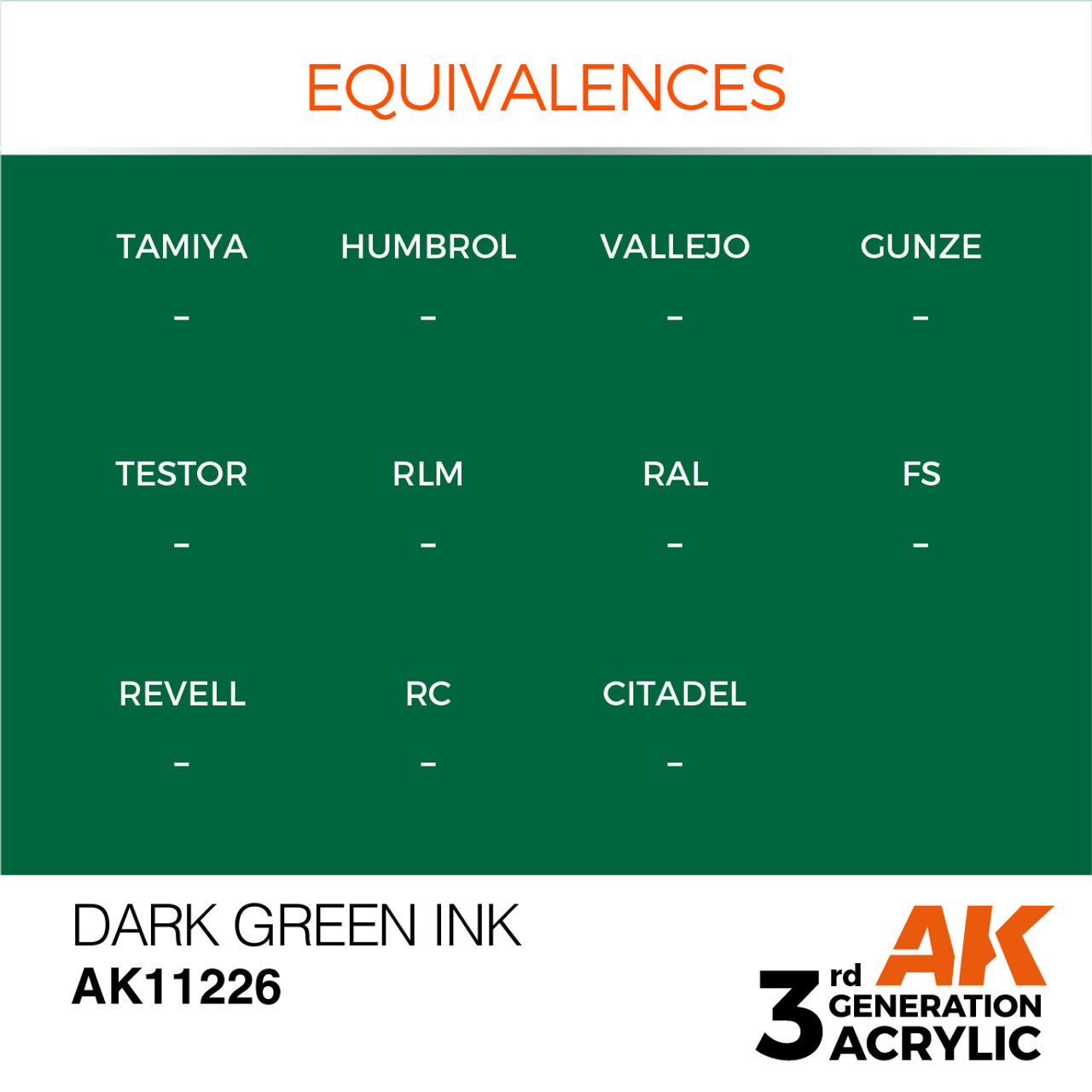 AK Interactive 3G Acrylic Dark Green INK 17ml