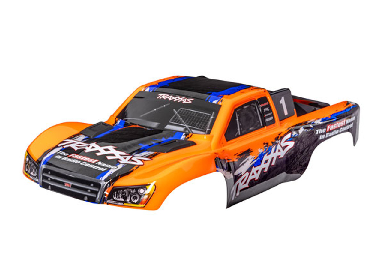 Traxxas 5850-ORNG Body, Slash 4X4 (also fits Slash® VXL & Slash 2WD), orange (painted, decals applied) (assembled with front & rear latches for clipless mounting)