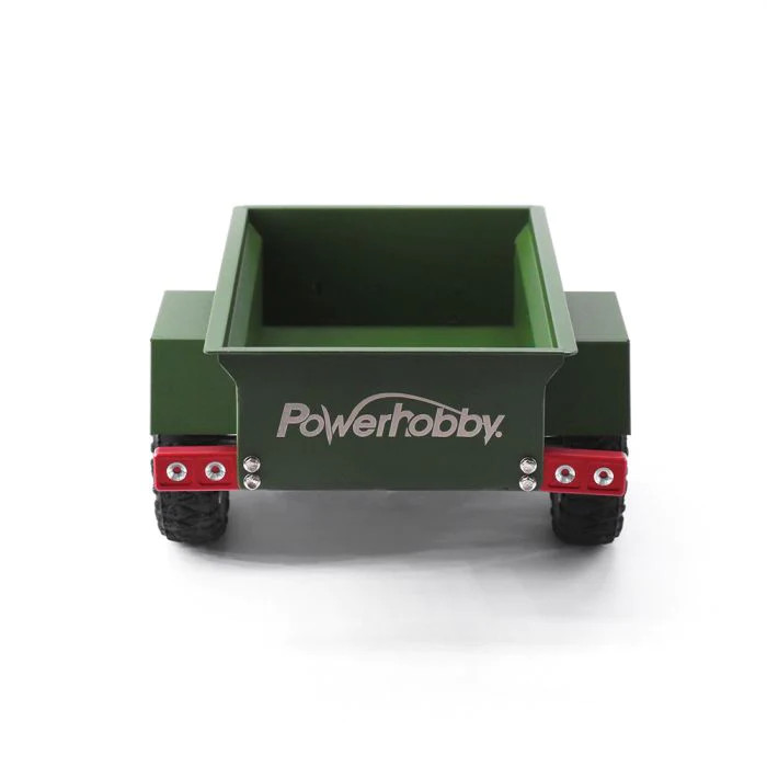 PowerHobby Aluminum Mini RC Crawler 1/24 Trailer, Green, for Axial