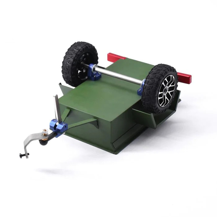 PowerHobby Aluminum Mini RC Crawler 1/24 Trailer, Green, for Axial
