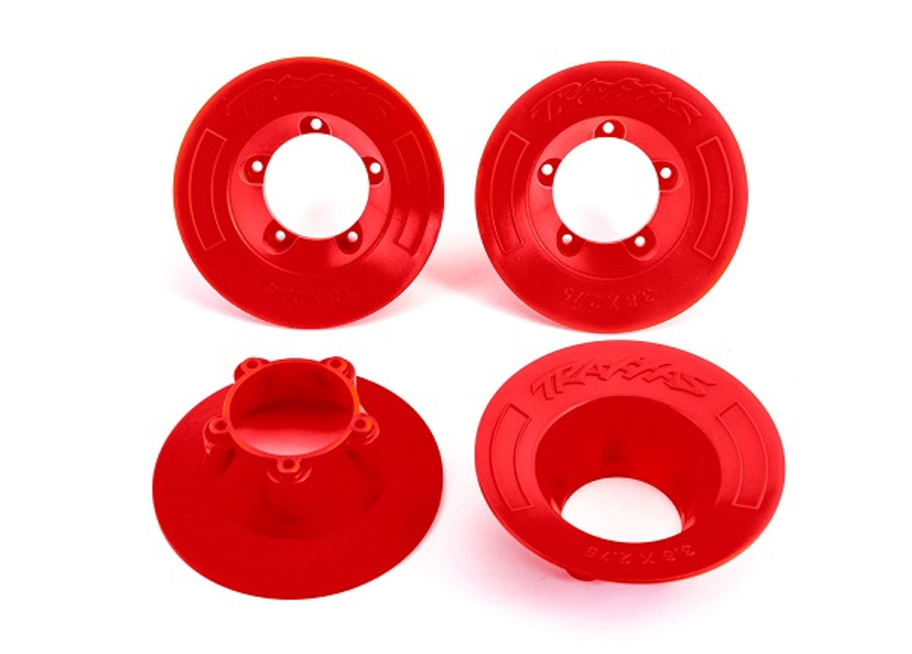 Traxxas 9569R Wheel covers, red (4) (fits #9572 wheels)