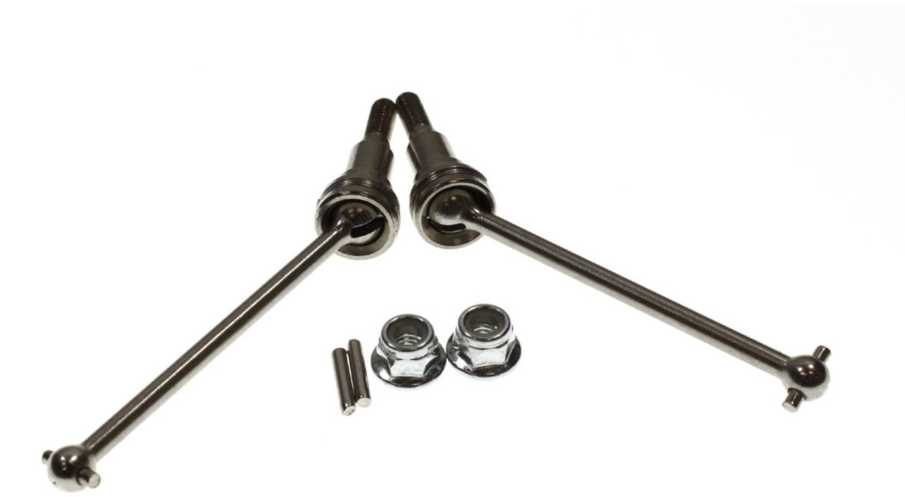 Racers Edge Metal Front CVD Shafts & Pins & M4 Lock Nut for Blackzon Slyder