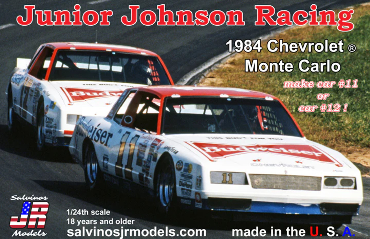Salvinos Jr JJMC1984DN - 1984 Junior Johnson Racing #11/#12 Darrel Waltrip/Neil Bonnett Chevrolet Monte Carlo 1-24 Scale Model Kit