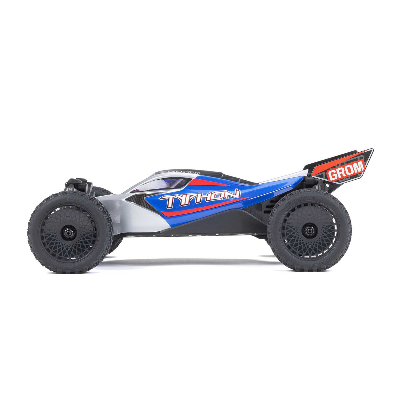 Arrma 1/18 TYPHON GROM MEGA 380 Brushed 4X4 Buggy RTR with Battery & Charger, Blue/Silver