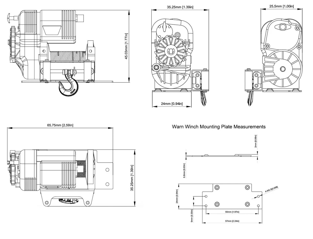 RC4WD "Warn" 8274 1/10 Scale Winch (Miniature Scale Accessory)