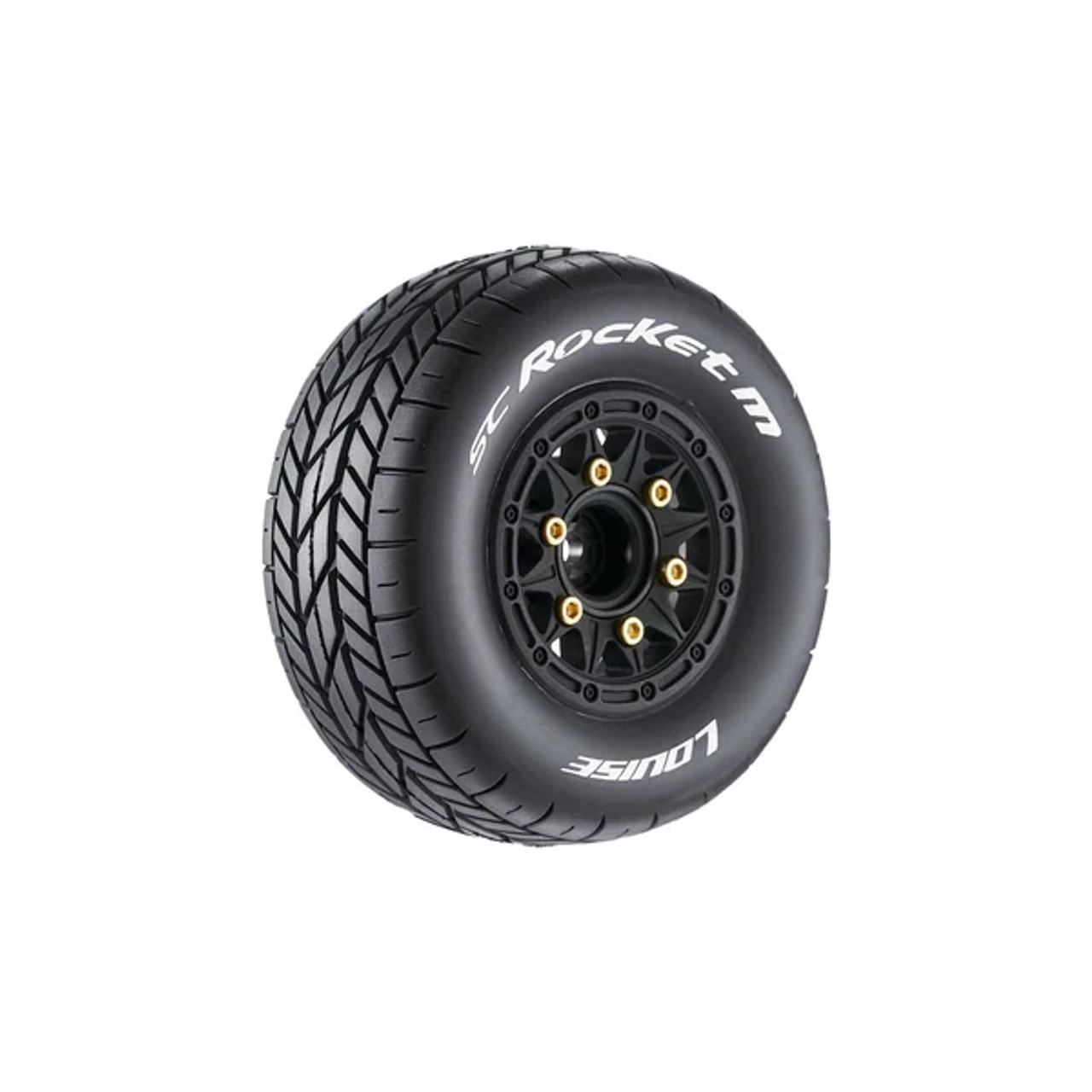 SC-Rocket M Oval Track 1/10 Short Course Tires, Soft, 12, 14 & 17mm Removable Hex on Black Rim (2)