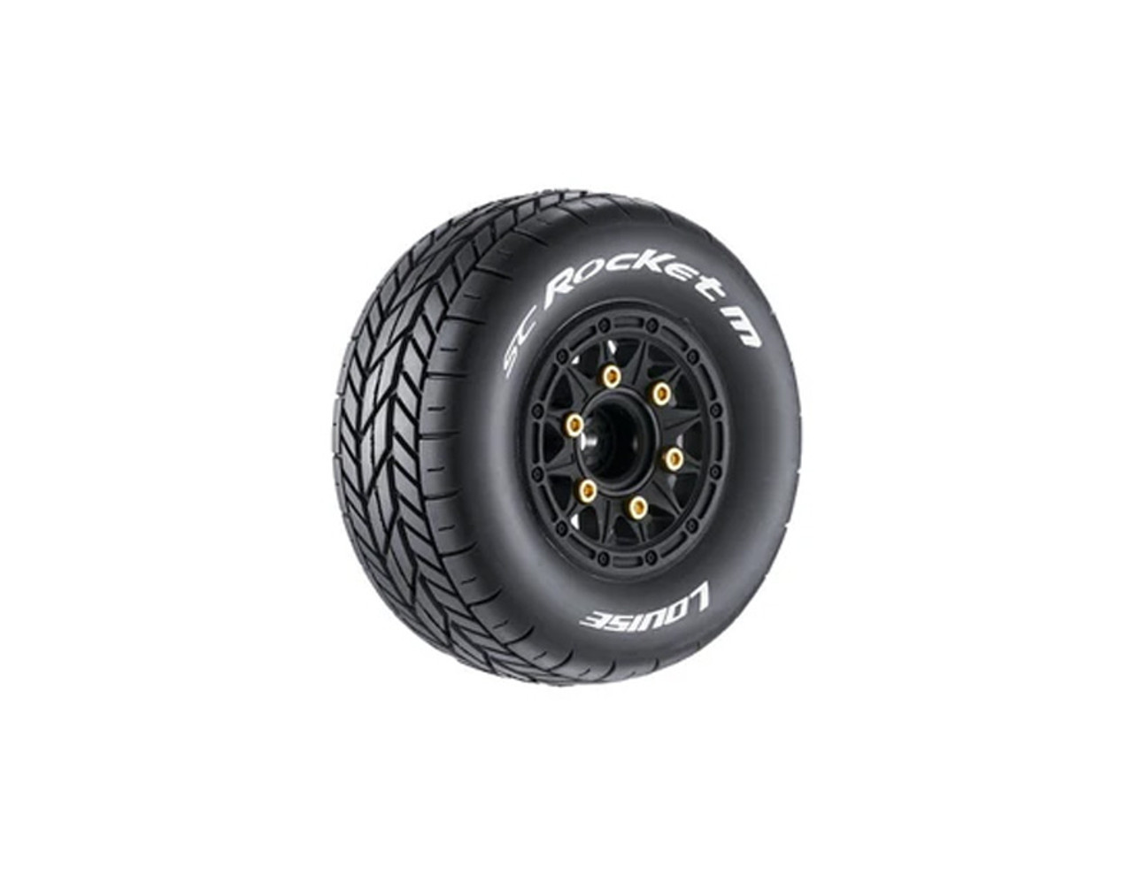SC-Rocket M Oval Track 1/10 Short Course Tires, Super Soft, 12, 14 & 17mm Hex on Black Rim (2)