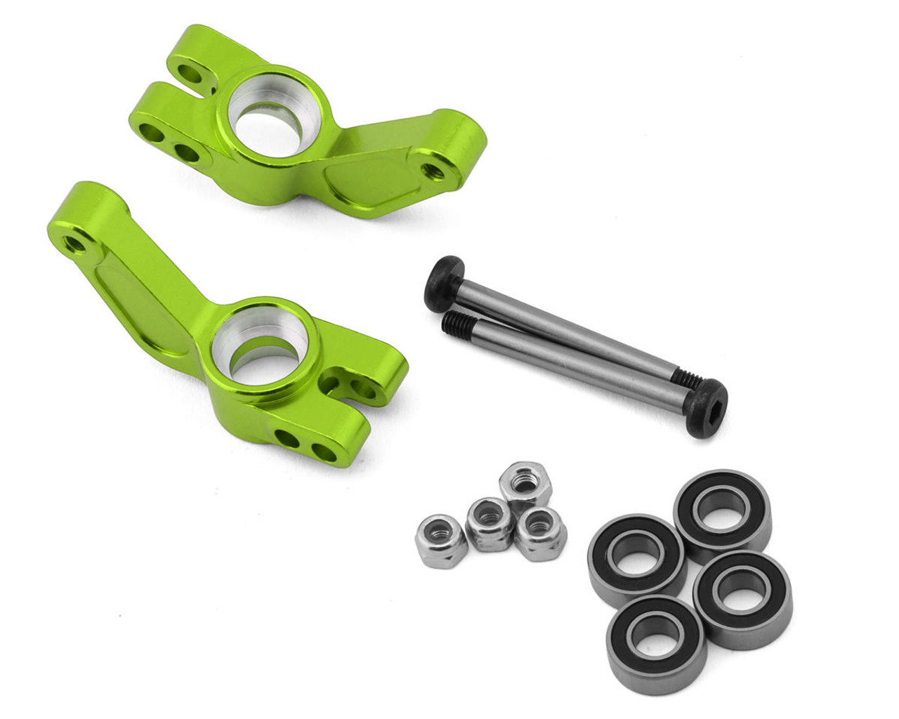 ST Racing 9150G Aluminum Rear Hub Carriers for Traxxas Slash Modified (0°) (Green) (2) 