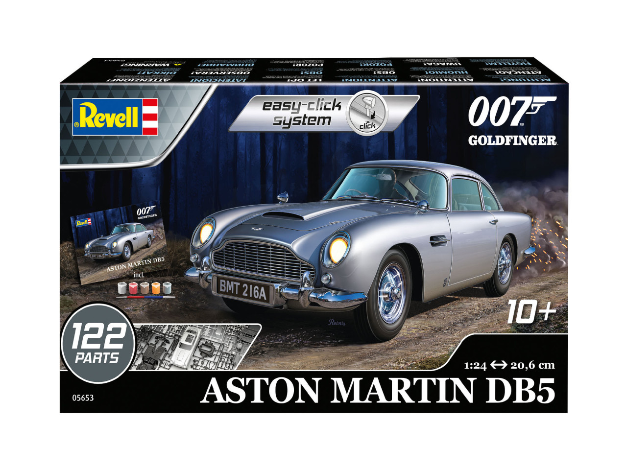 Revell 5653 1/24 James Bond Aston Martin DB5 Car from Goldfinger Movie w/paint (Snap)