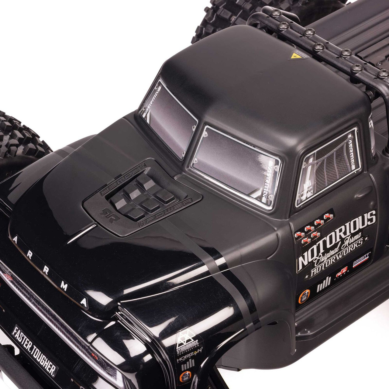 Arrma NOTORIOUS 6S V6 4X4 BLX Brushless Stunt Truck RTR, Black