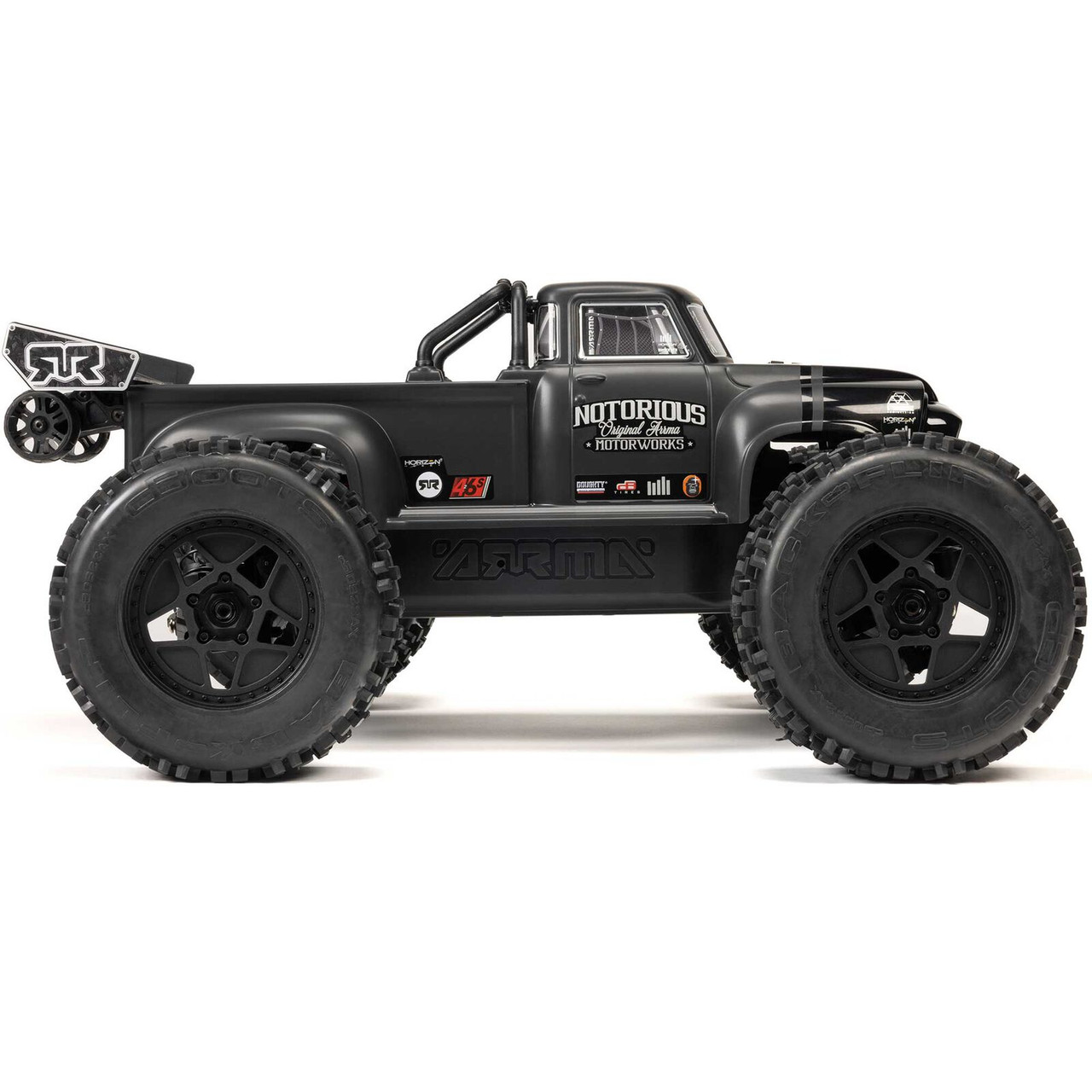 Arrma NOTORIOUS 6S V6 4X4 BLX Brushless Stunt Truck RTR, Black