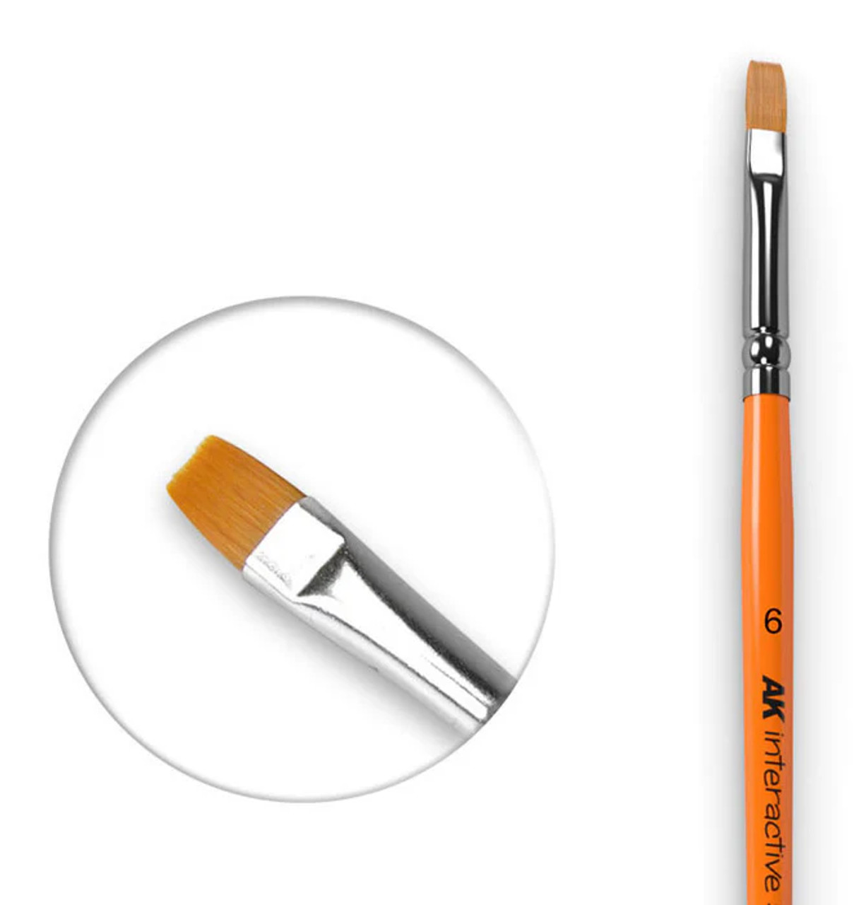 AK Interactive Flat Brush 6 Synthetic