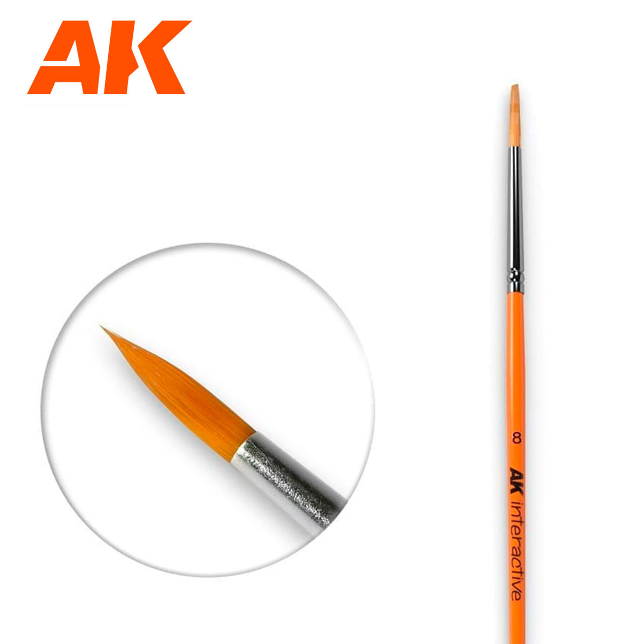 AK Interactive Round Brush 8 Synthetic