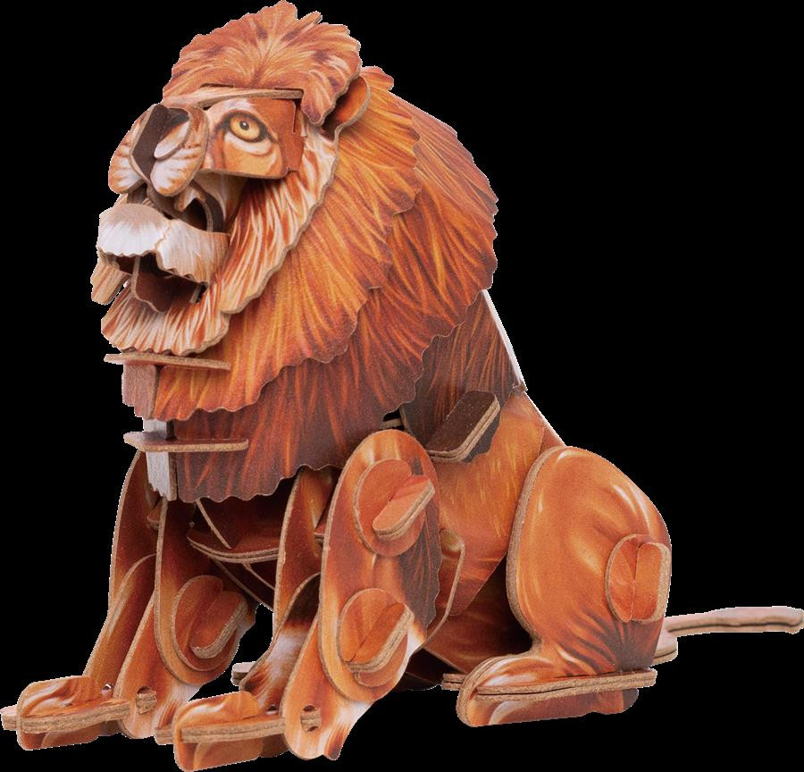 Lionページ MakeBug D0017 Voices of Nature Lion 3D Kraft Paper Puzzle - Small