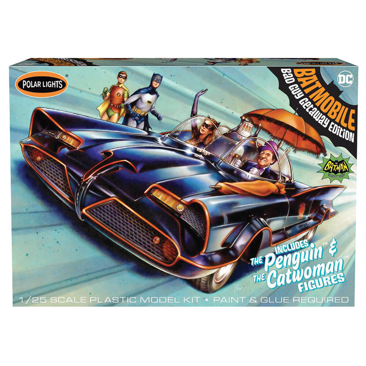 Polar Lights 998 1966 Batmobile w/Catwoman & Penguin Figures 1/25