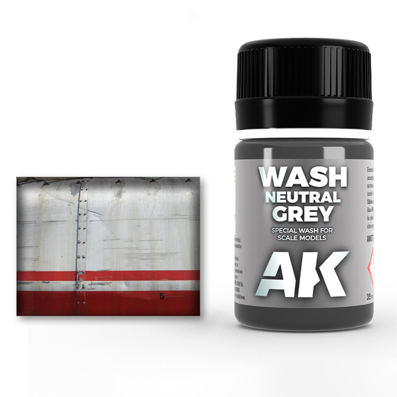 AK Interactive Neutral Grey For White/Black Wash