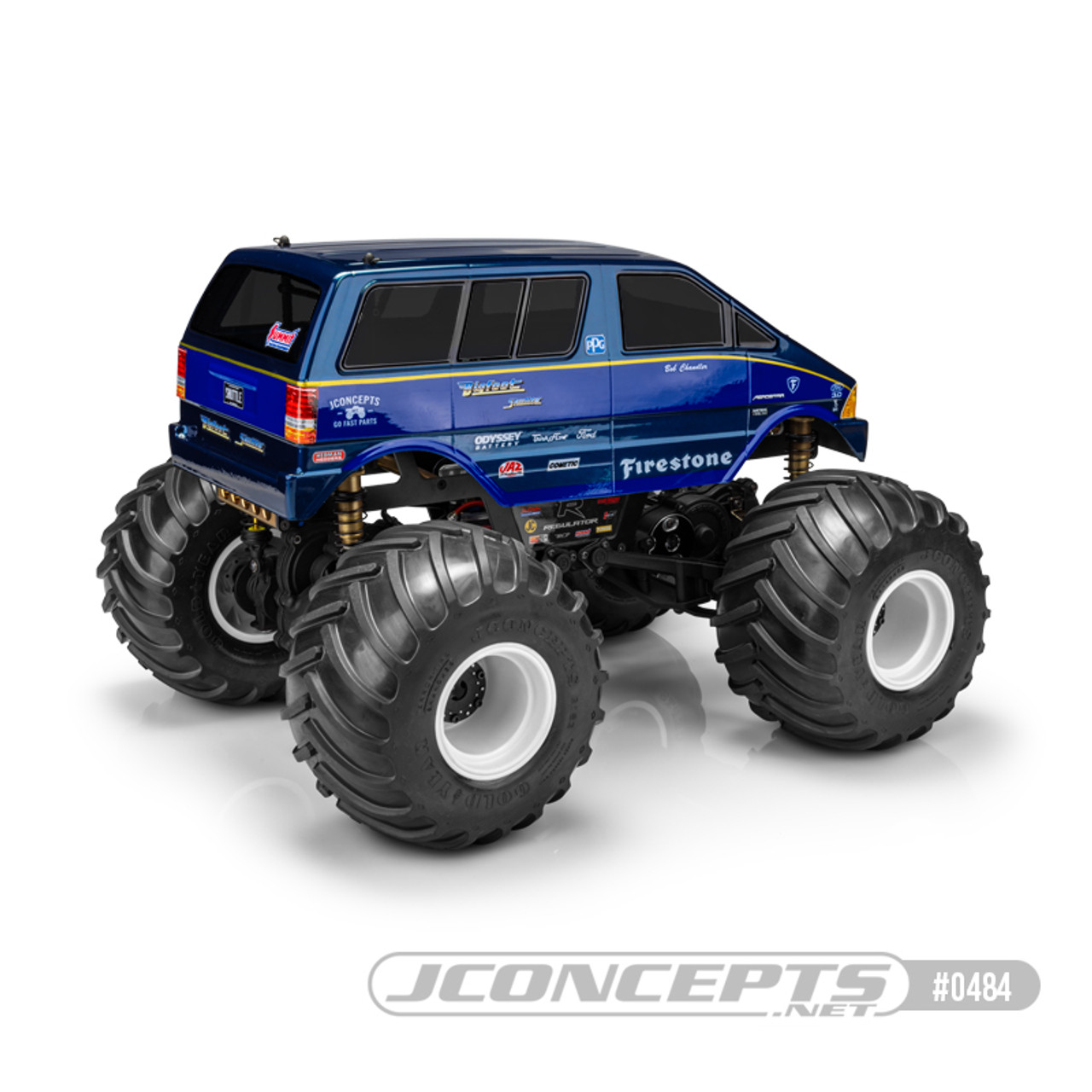 JConcepts 0484 1985 Ford Aerostar, BIGFOOT Shuttle, Fits Clod Buster / Regulator, 11" Wheelbase
