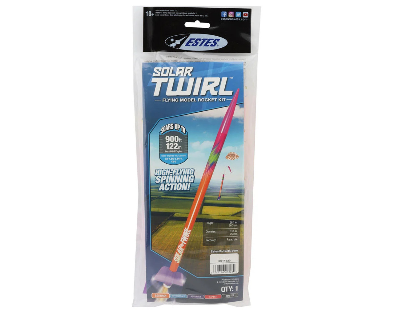 Estes 1323 Solar Twirl Rocket Kit, Beginner