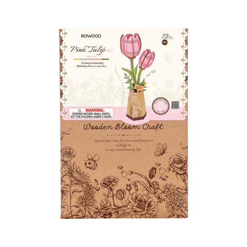 Rowood TW082 DIY Wooden Flower Pink Tulip