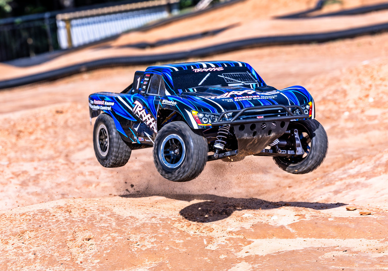 Traxxas 68386-4-BLUE Slash 4X4 VXL Heavy Duty, Blue - Small