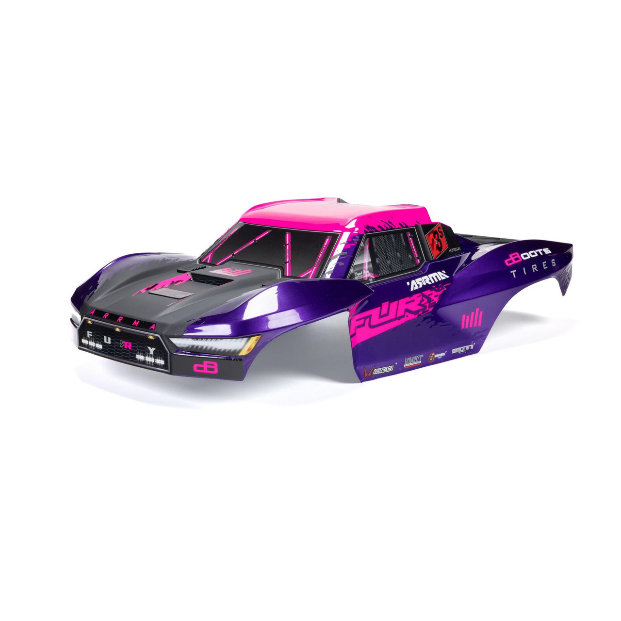 Arrma 2121 1/10 FURY Painted Decaled Trimmed Body Set, Purple