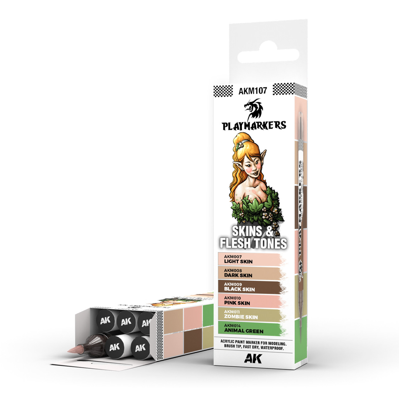 AK Interactive M107 Playmarkers Set - Skin & Flesh Tones (6 Ref.)