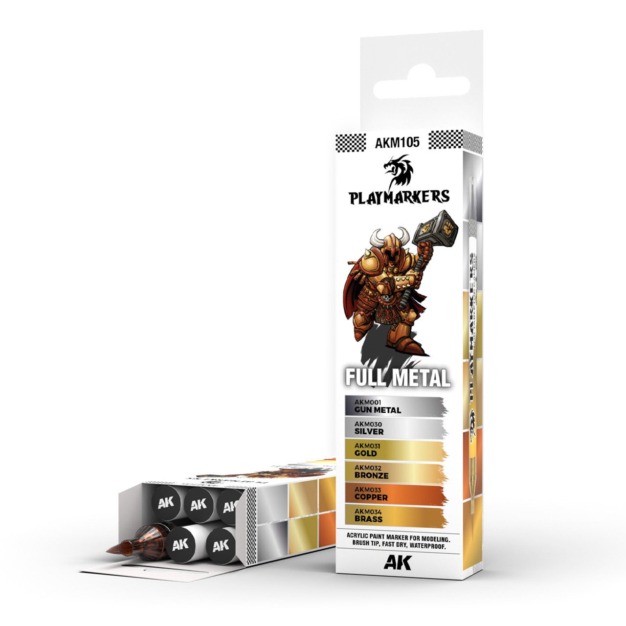 AK Interactive M105 Playmarkers Set - Full Metal (6 Ref.)