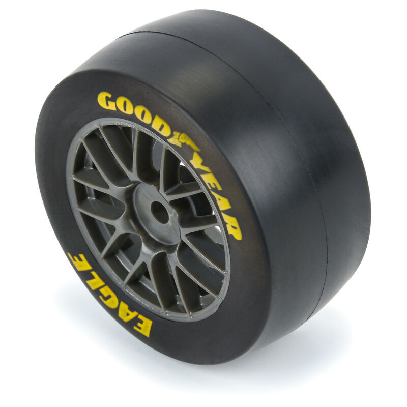 1/12 Goodyear Eagle Soft Tire F/R MTD Gray Wheels (4): Losi NASCAR